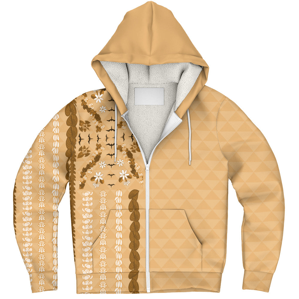 Hawaii Sherpa Hoodie Lei Flower Island Elegance