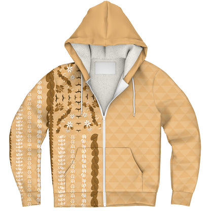 Hawaii Sherpa Hoodie Lei Flower Island Elegance