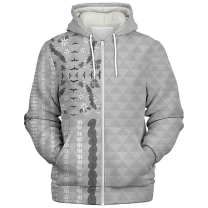 Hawaii Sherpa Hoodie Lei Flower Island Elegance