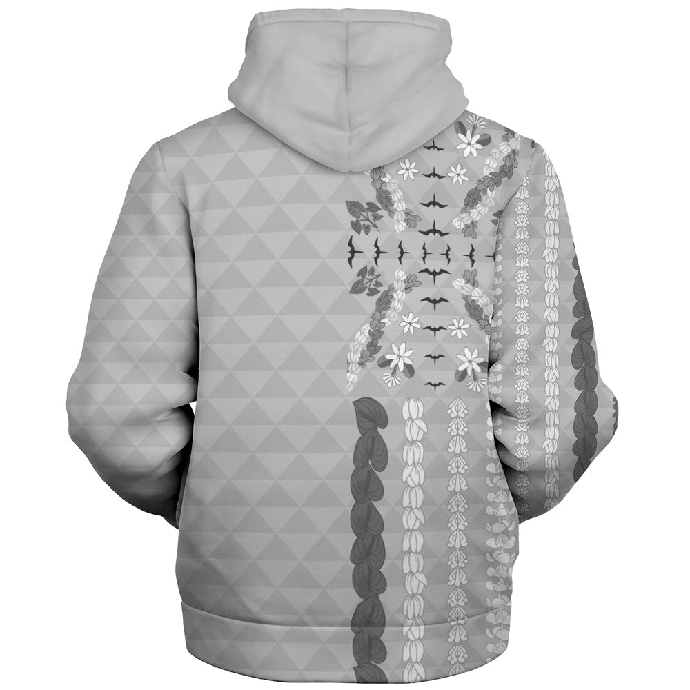 Hawaii Sherpa Hoodie Lei Flower Island Elegance