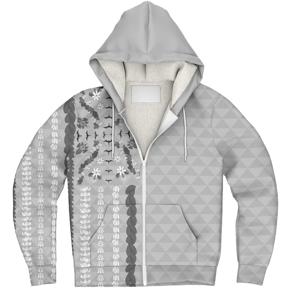 Hawaii Sherpa Hoodie Lei Flower Island Elegance
