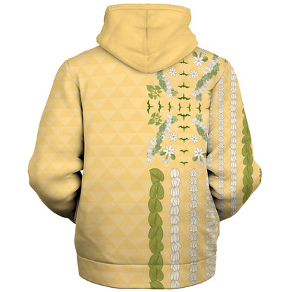 Hawaii Sherpa Hoodie Lei Flower Island Elegance