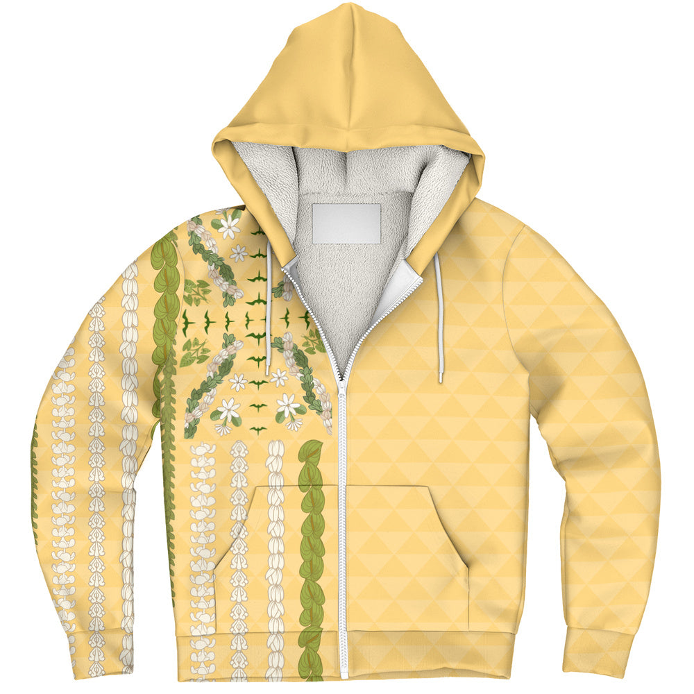 Hawaii Sherpa Hoodie Lei Flower Island Elegance