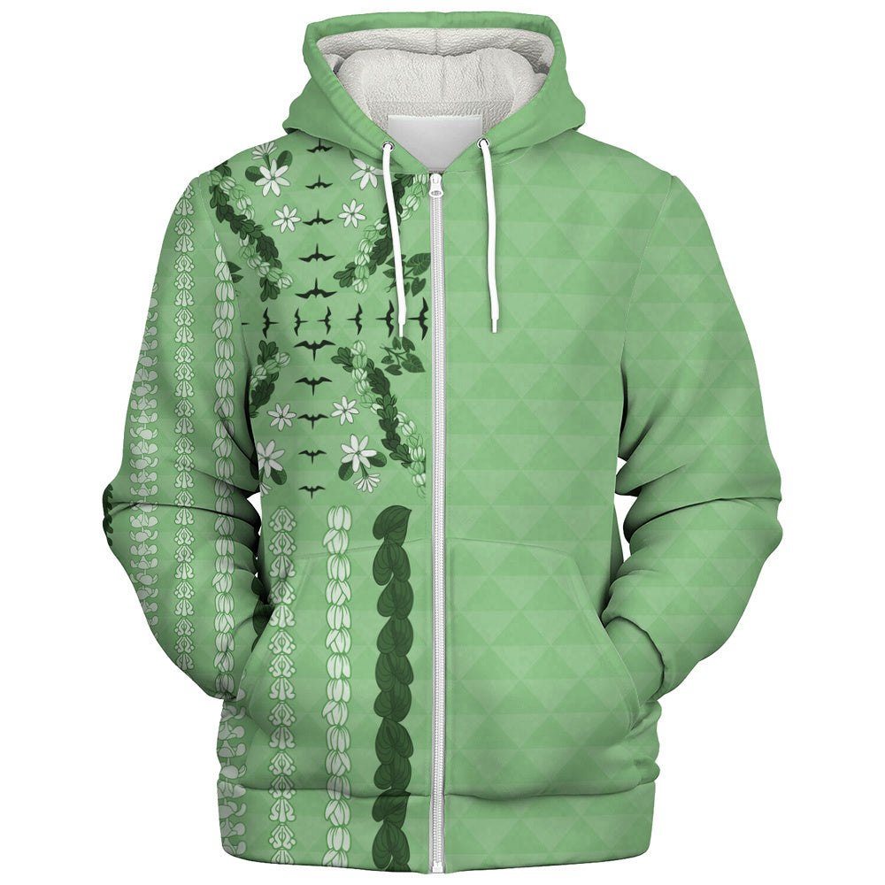Hawaii Sherpa Hoodie Lei Flower Island Elegance