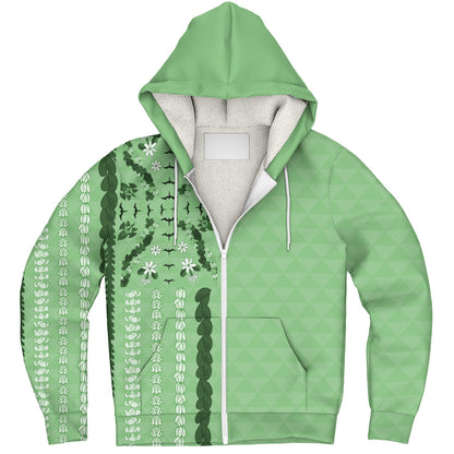 Hawaii Sherpa Hoodie Lei Flower Island Elegance