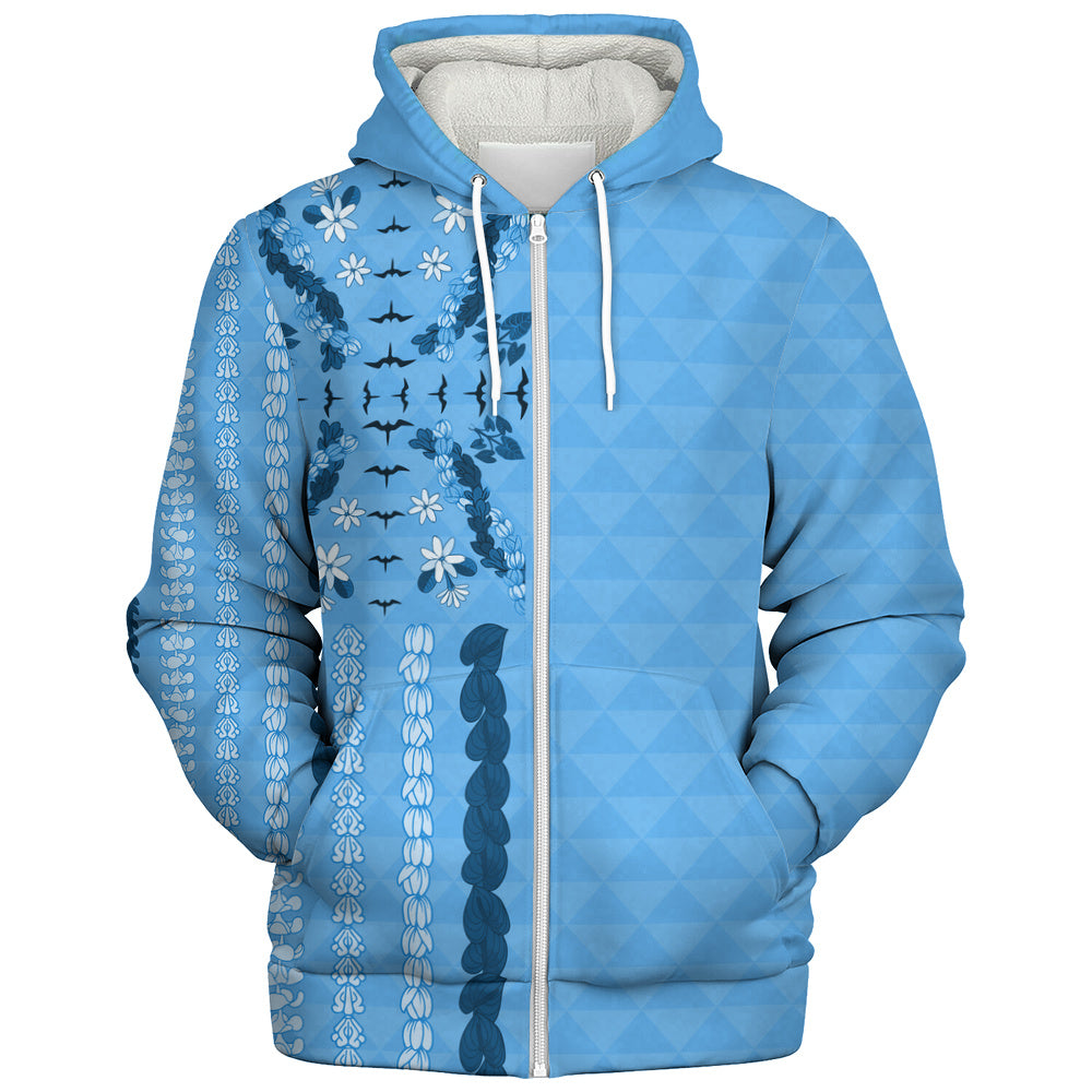 Hawaii Sherpa Hoodie Lei Flower Island Elegance