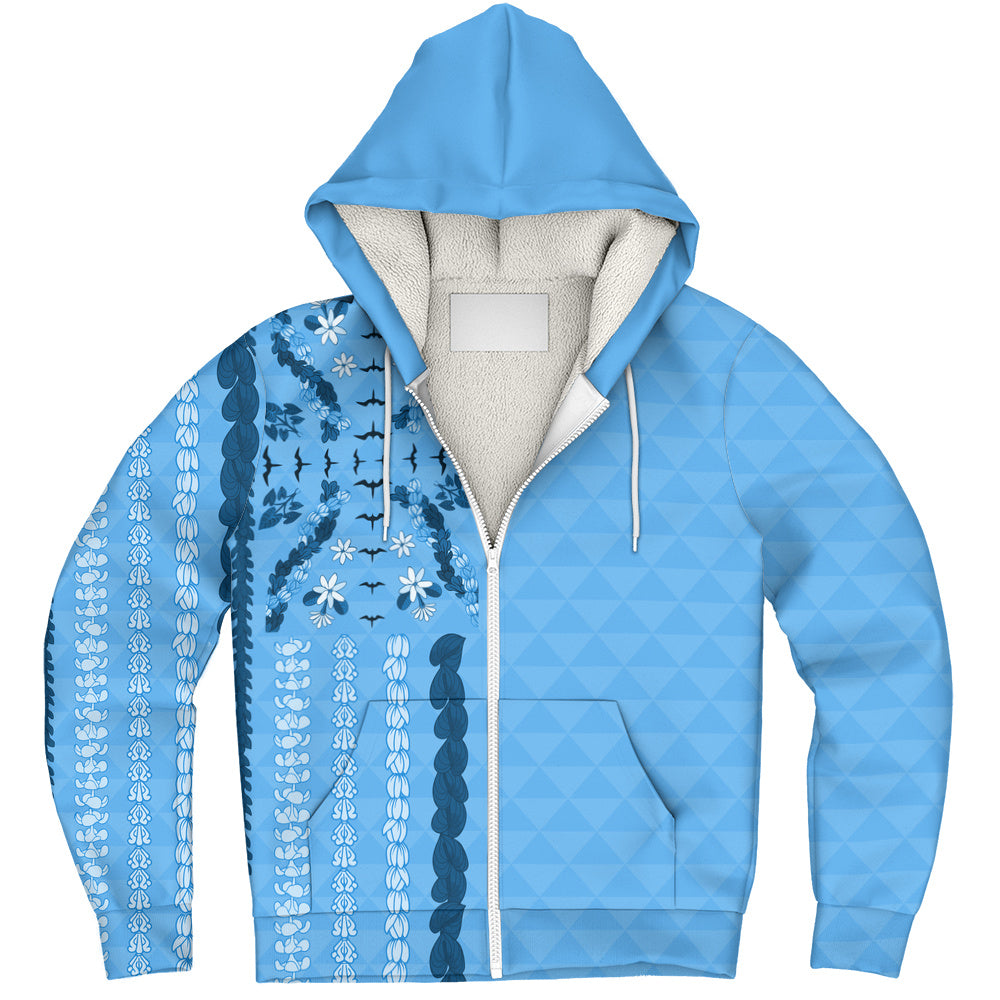 Hawaii Sherpa Hoodie Lei Flower Island Elegance