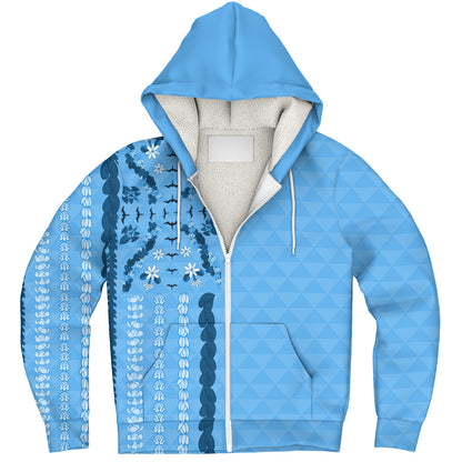 Hawaii Sherpa Hoodie Lei Flower Island Elegance