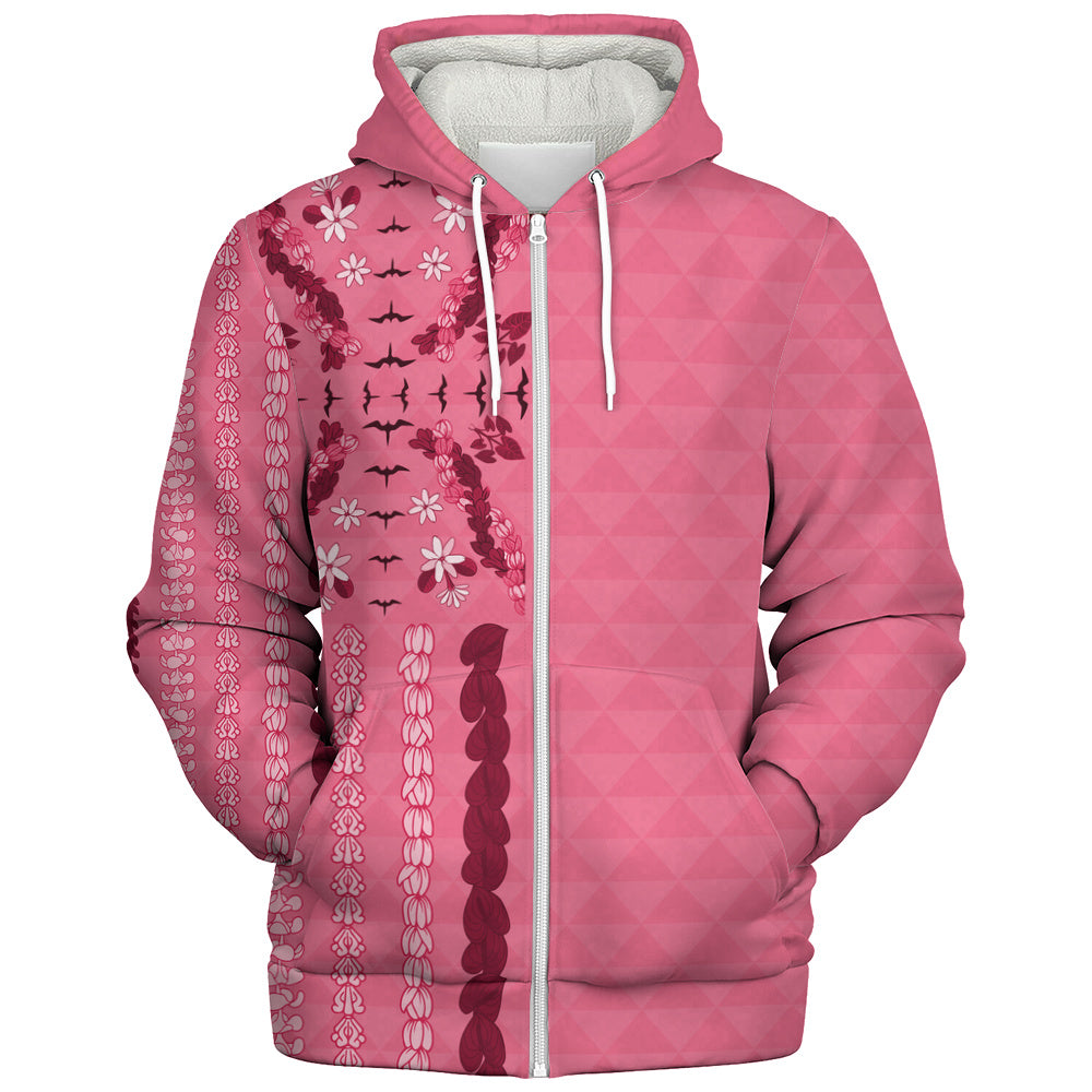 Hawaii Sherpa Hoodie Lei Flower Island Elegance