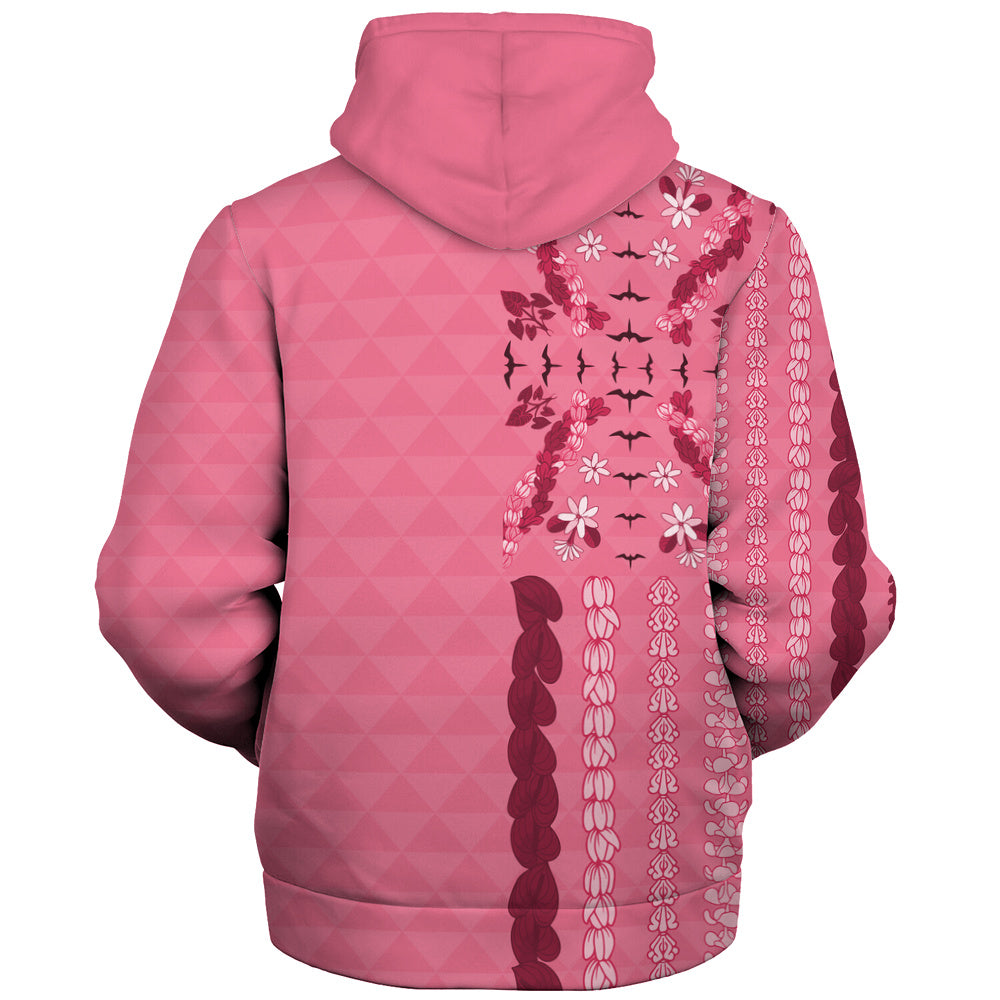 Hawaii Sherpa Hoodie Lei Flower Island Elegance