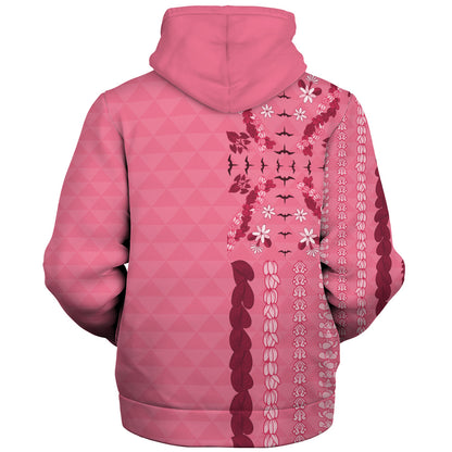 Hawaii Sherpa Hoodie Lei Flower Island Elegance