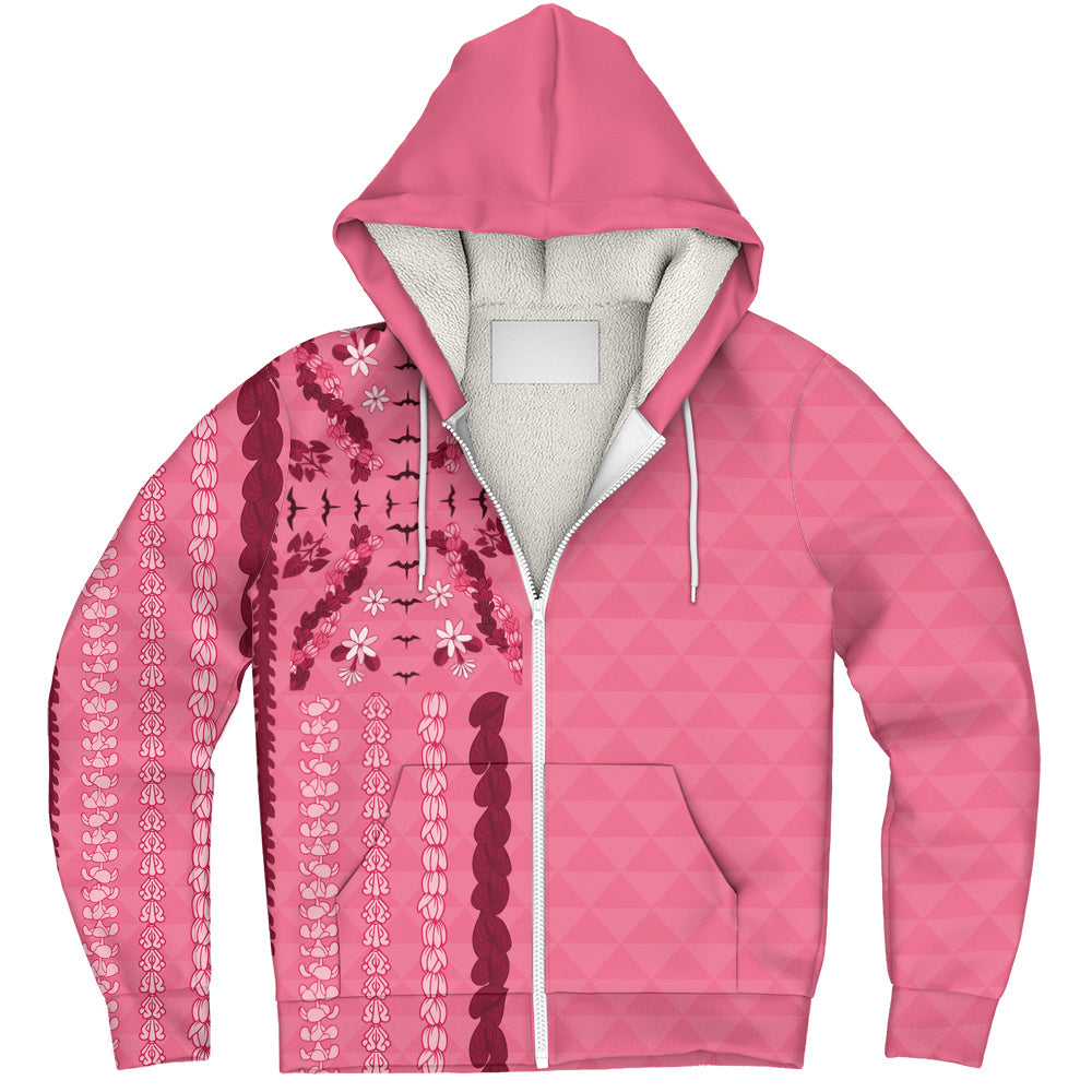Hawaii Sherpa Hoodie Lei Flower Island Elegance