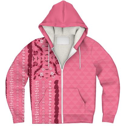 Hawaii Sherpa Hoodie Lei Flower Island Elegance