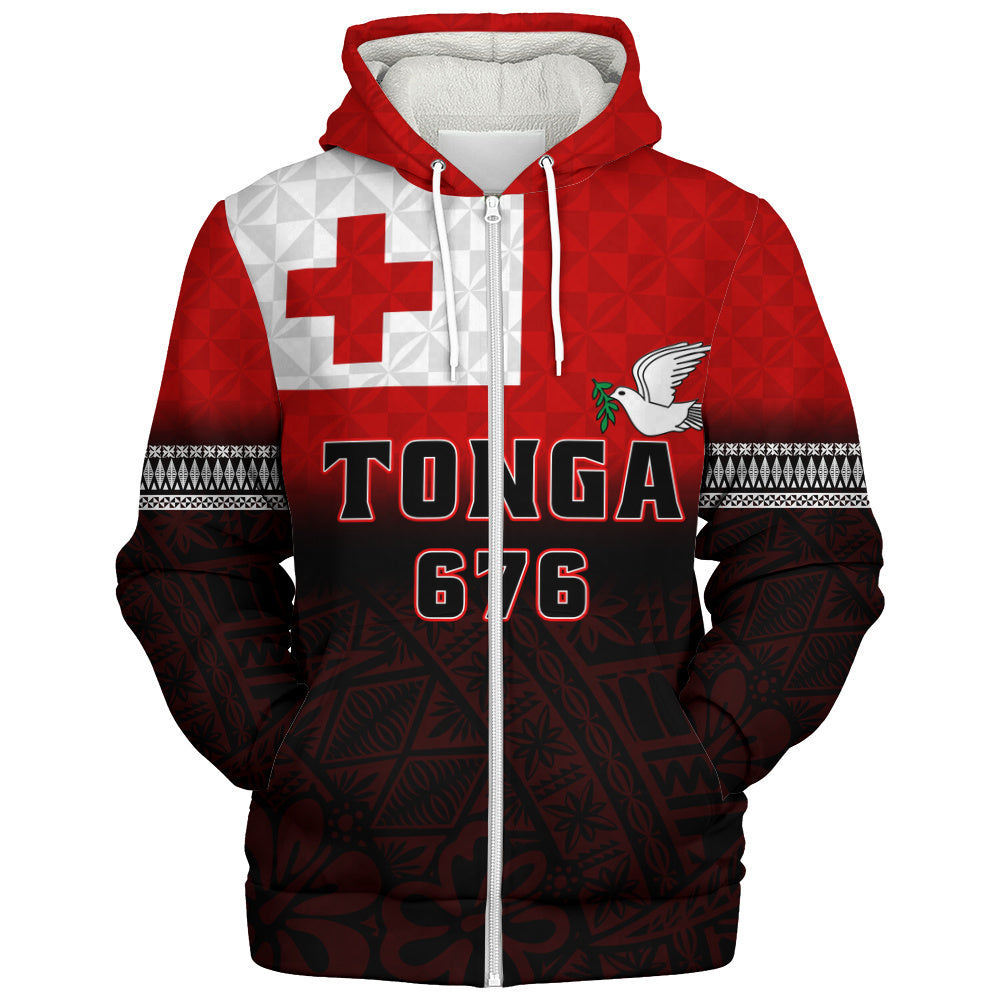 Tonga Sherpa Hoodie Kingdom Crest 676 Island Pride