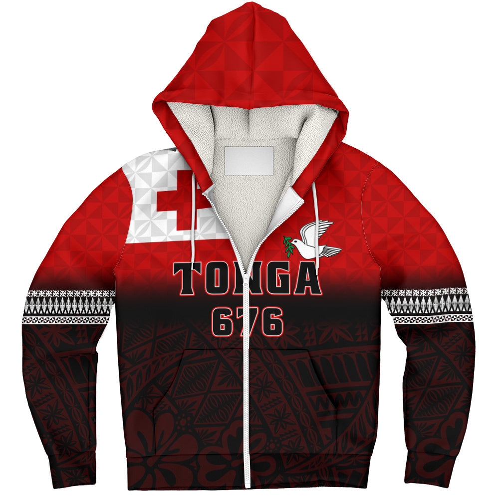 Tonga Sherpa Hoodie Kingdom Crest 676 Island Pride