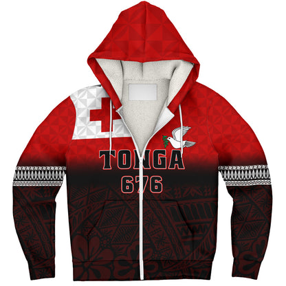 Tonga Sherpa Hoodie Kingdom Crest 676 Island Pride