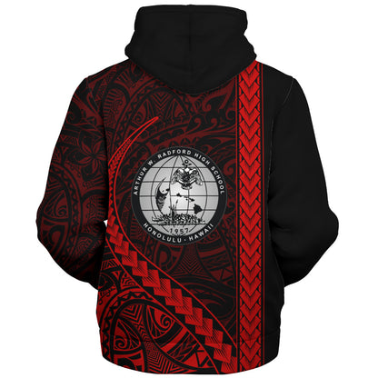 Admiral Arthur W. Radford High School Sherpa Hoodie Tribal Polynesian Pride Style