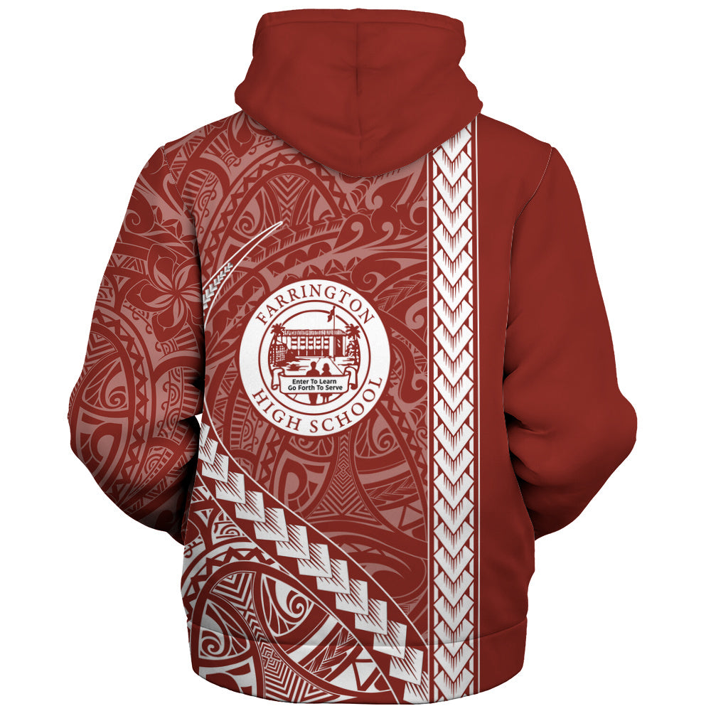 Farrington High School Sherpa Hoodie Tribal Polynesian Pride Style