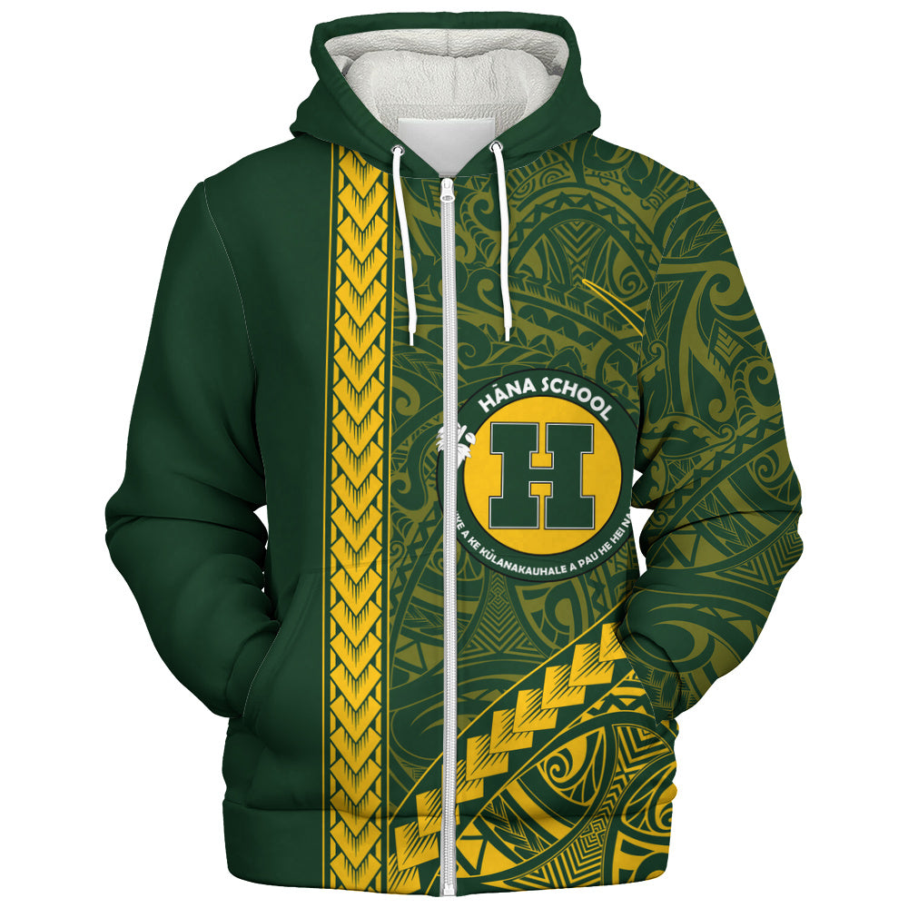 Hana High and Elementary School Sherpa Hoodie Tribal Polynesian Pride Style