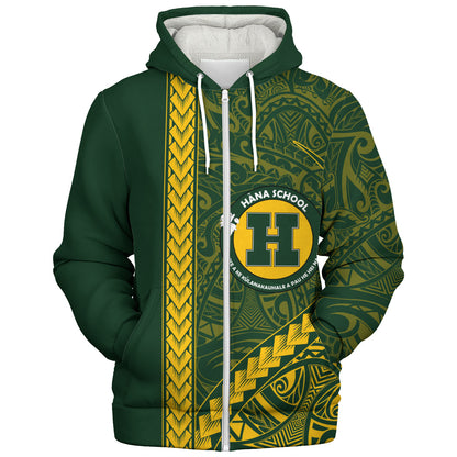 Hana High and Elementary School Sherpa Hoodie Tribal Polynesian Pride Style