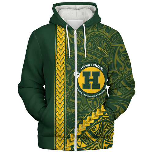 Hana High and Elementary School Sherpa Hoodie Tribal Polynesian Pride Style