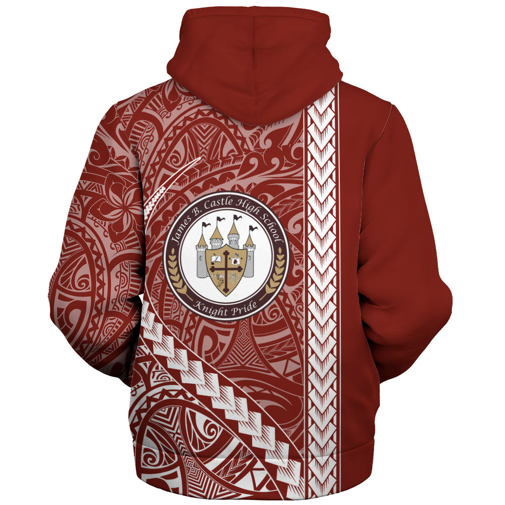 James B. Castle High School Sherpa Hoodie Tribal Polynesian Pride Style