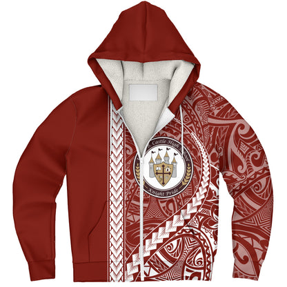 James B. Castle High School Sherpa Hoodie Tribal Polynesian Pride Style