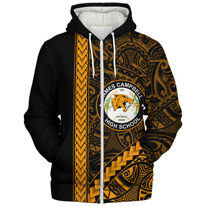 James Campbell High School Sherpa Hoodie Tribal Polynesian Pride Style