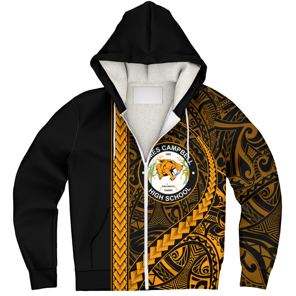 James Campbell High School Sherpa Hoodie Tribal Polynesian Pride Style