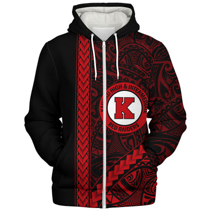Kahuku High & Intermediate School Sherpa Hoodie Tribal Polynesian Pride Style