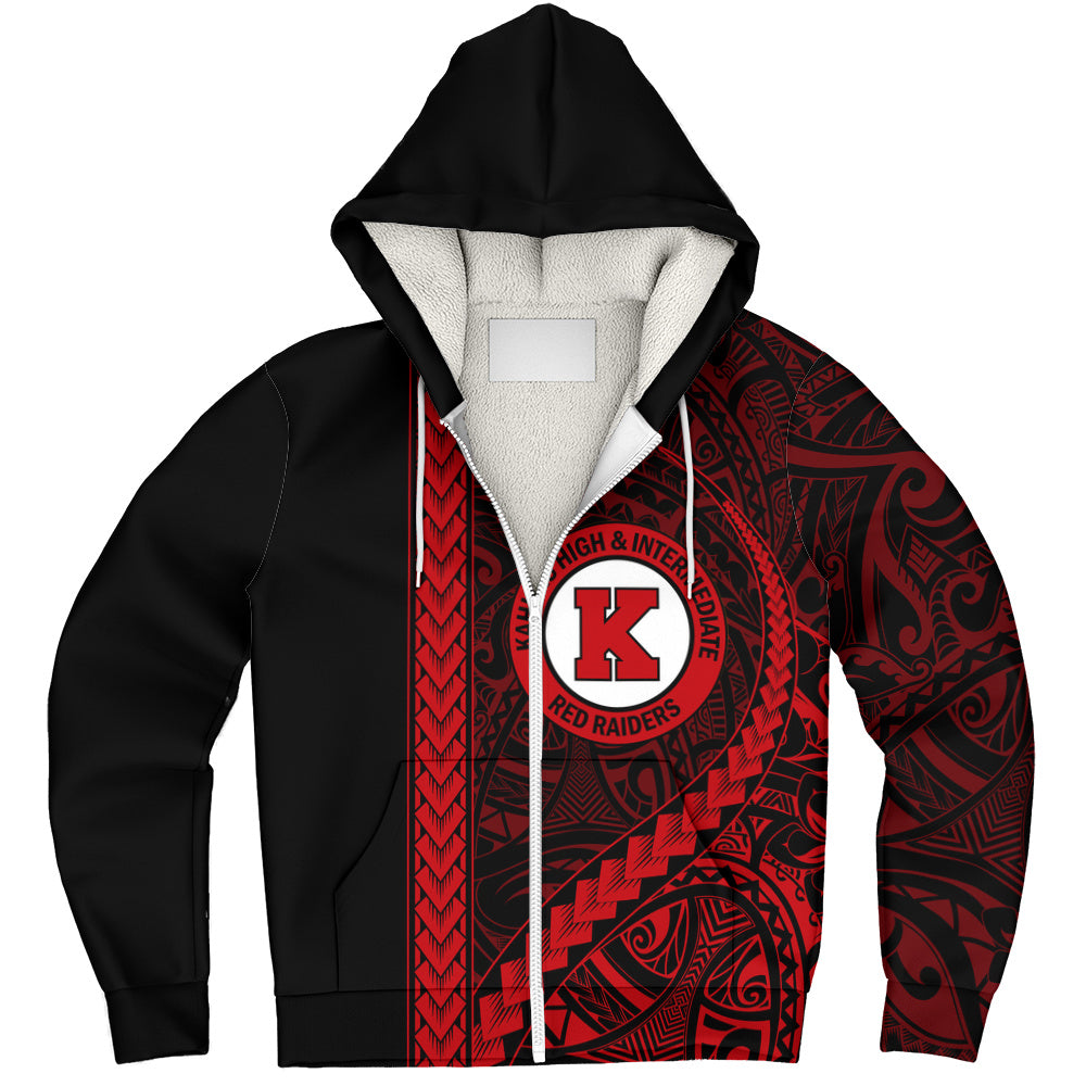 Kahuku High & Intermediate School Sherpa Hoodie Tribal Polynesian Pride Style
