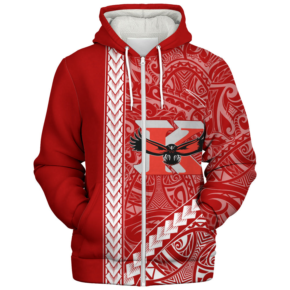 Kauai High School Sherpa Hoodie Tribal Polynesian Pride Style