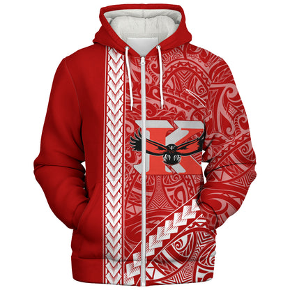 Kauai High School Sherpa Hoodie Tribal Polynesian Pride Style