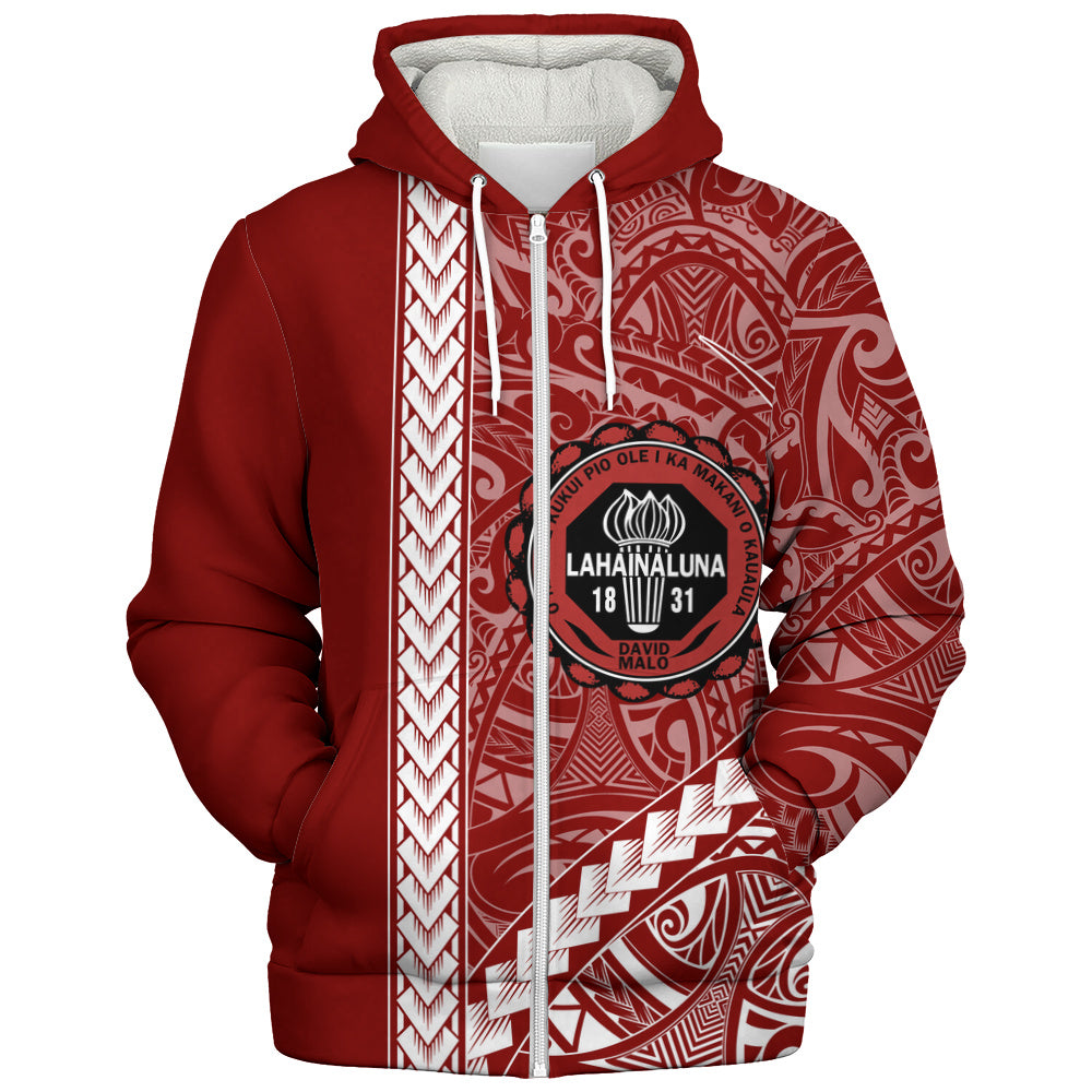 Lahainaluna High School Sherpa Hoodie Tribal Polynesian Pride Style