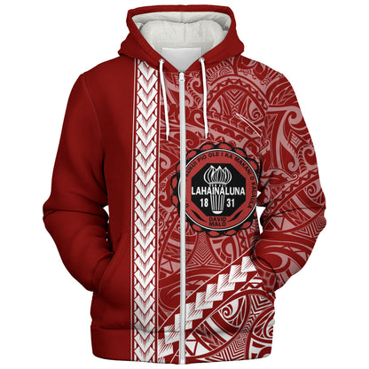 Lahainaluna High School Sherpa Hoodie Tribal Polynesian Pride Style