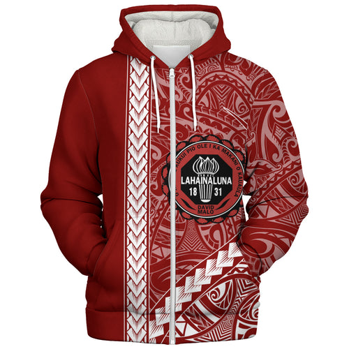Lahainaluna High School Sherpa Hoodie Tribal Polynesian Pride Style