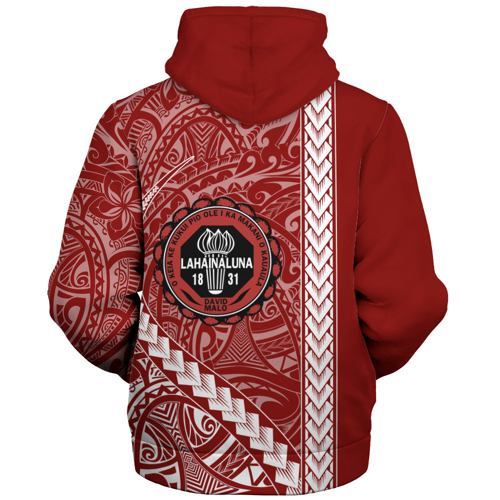 Lahainaluna High School Sherpa Hoodie Tribal Polynesian Pride Style