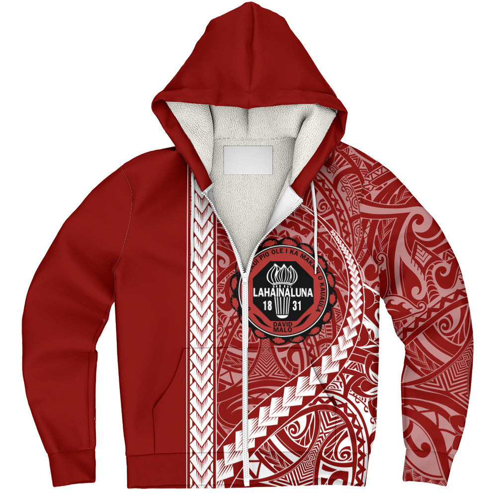 Lahainaluna High School Sherpa Hoodie Tribal Polynesian Pride Style