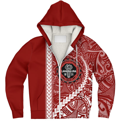 Lahainaluna High School Sherpa Hoodie Tribal Polynesian Pride Style