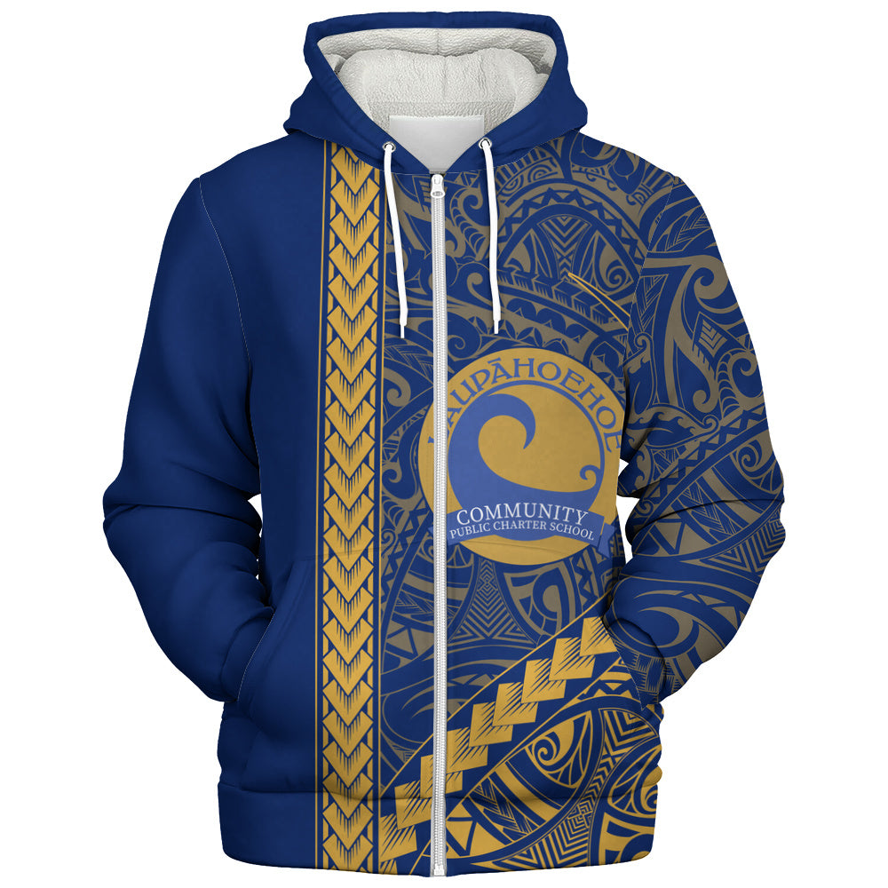 Laupāhoehoe Community Public Charter School Sherpa Hoodie Tribal Polynesian Pride Style