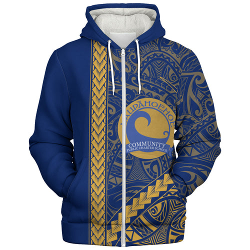 Laupāhoehoe Community Public Charter School Sherpa Hoodie Tribal Polynesian Pride Style