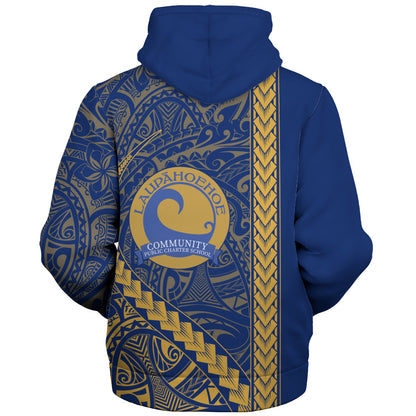 Laupāhoehoe Community Public Charter School Sherpa Hoodie Tribal Polynesian Pride Style