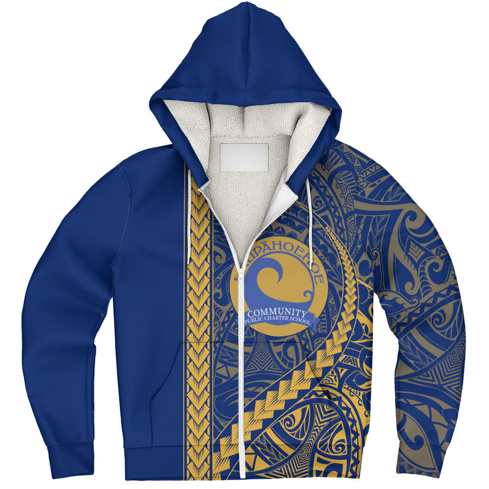Laupāhoehoe Community Public Charter School Sherpa Hoodie Tribal Polynesian Pride Style