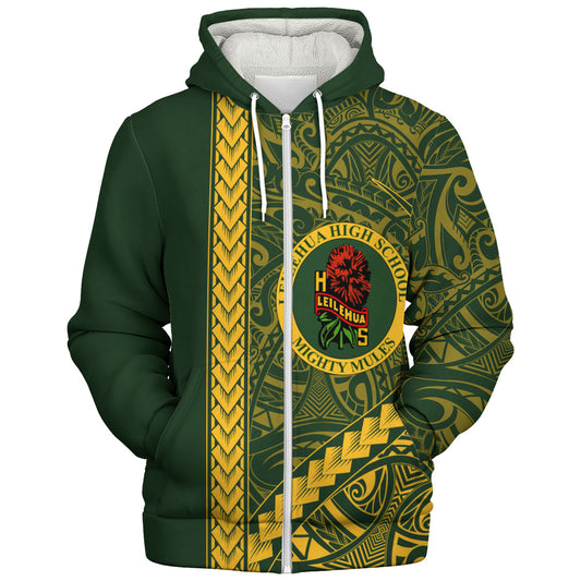 Leilehua High School Sherpa Hoodie Tribal Polynesian Pride Style
