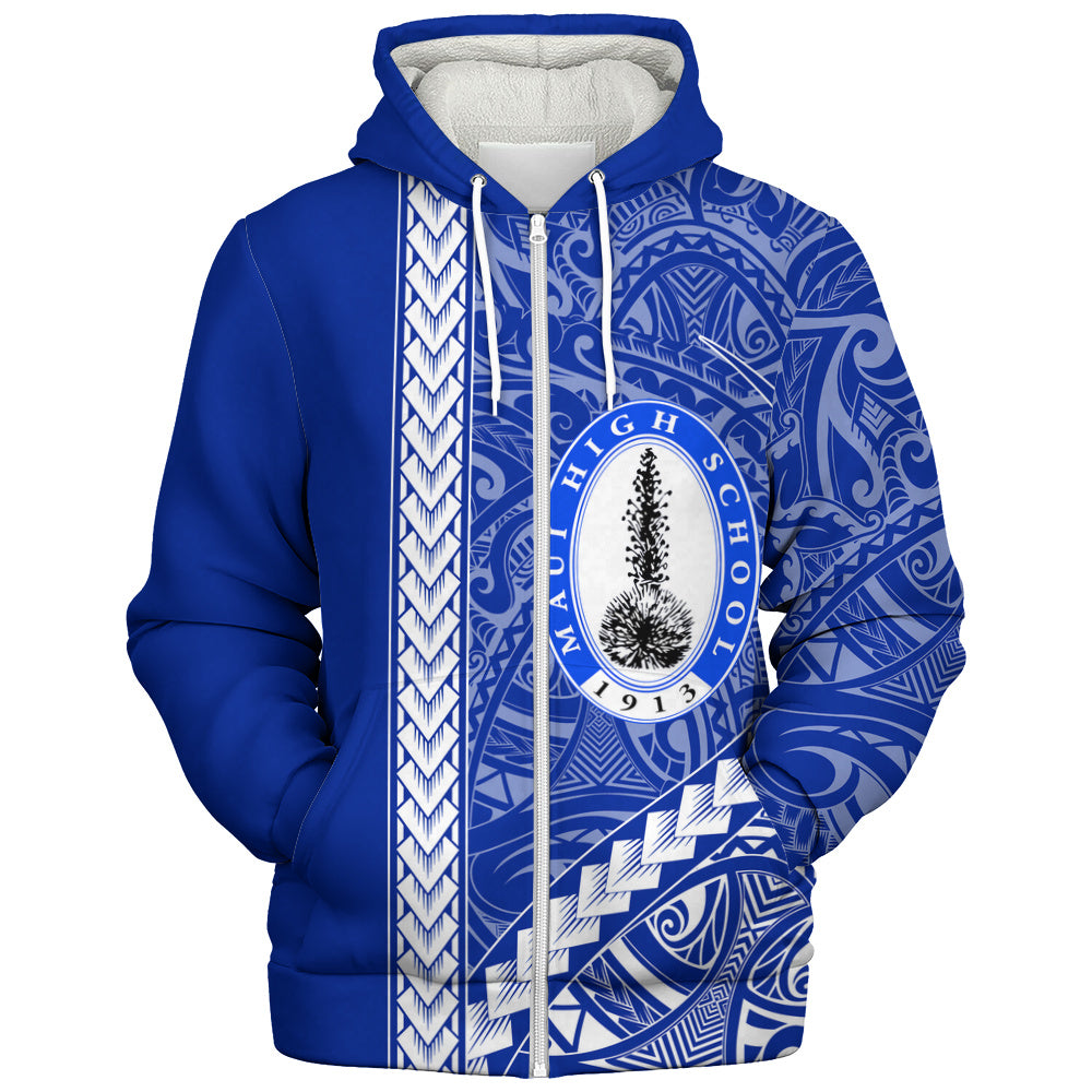 Maui High School Sherpa Hoodie Tribal Polynesian Pride Style