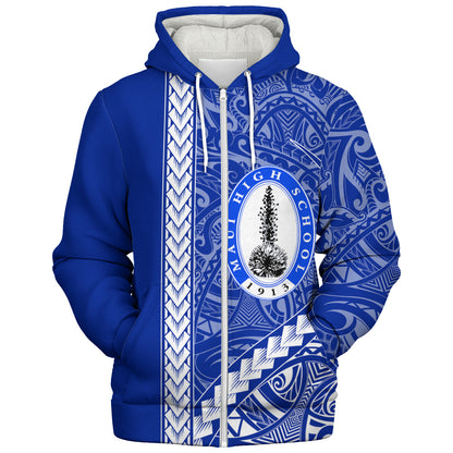 Maui High School Sherpa Hoodie Tribal Polynesian Pride Style