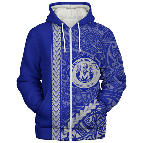 moanalua high school Sherpa Hoodie Tribal Polynesian Pride Style