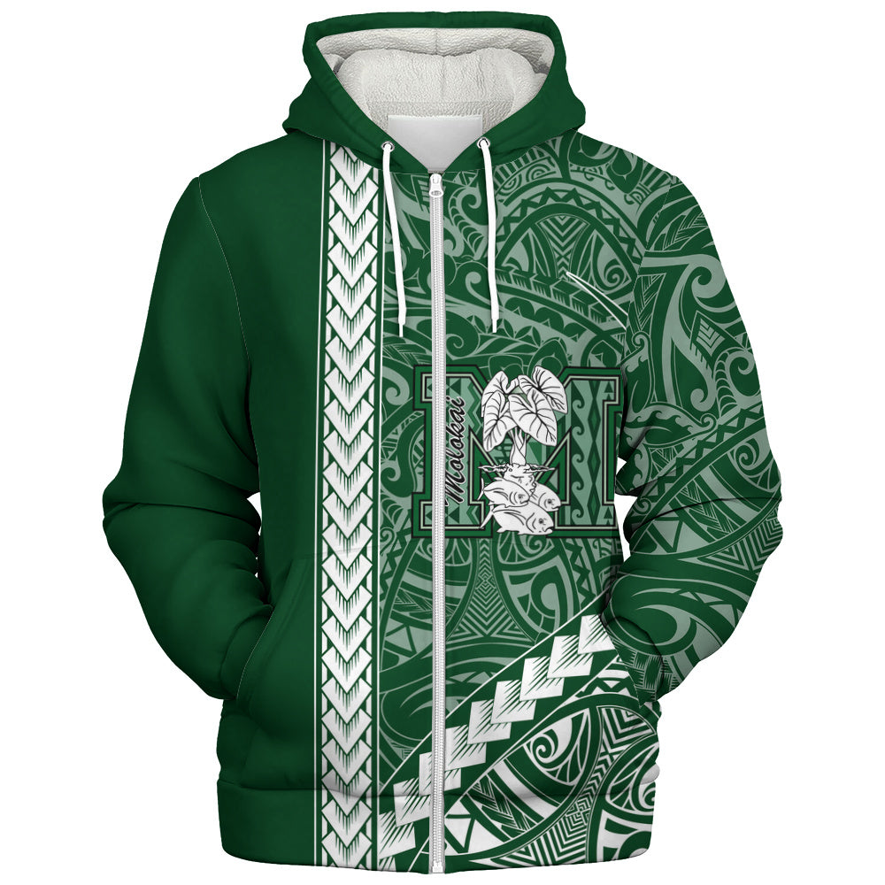 Molokaʻi High School Sherpa Hoodie Tribal Polynesian Pride Style