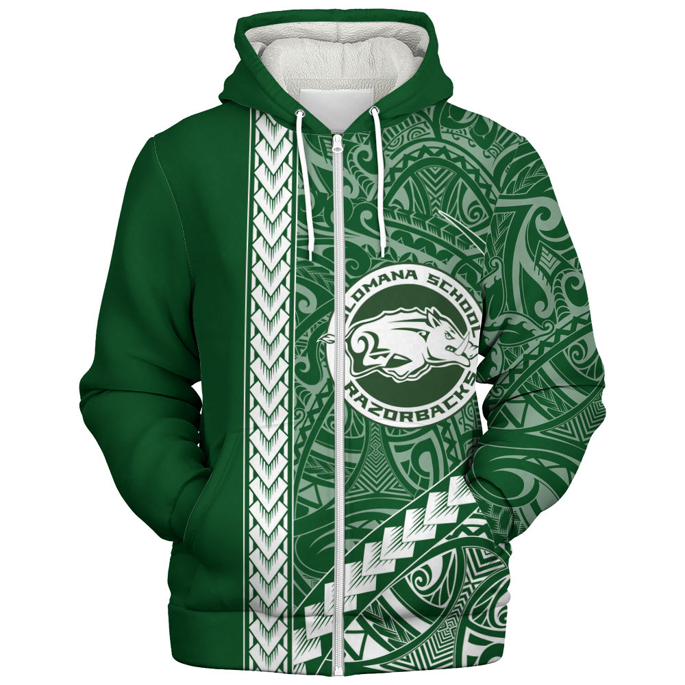 Olomana High & Intermediate School Sherpa Hoodie Tribal Polynesian Pride Style