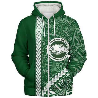 Olomana High & Intermediate School Sherpa Hoodie Tribal Polynesian Pride Style